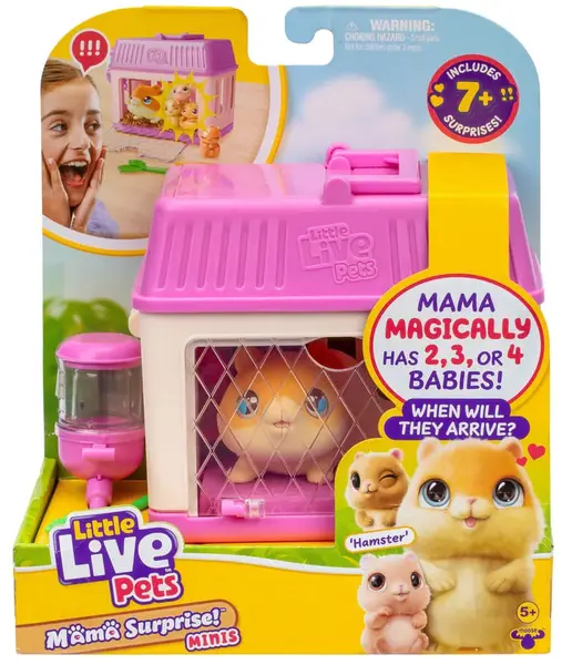 Set de joacă Moose Little Live Pets - Casa cu șoricel cu bebeluși și surprize