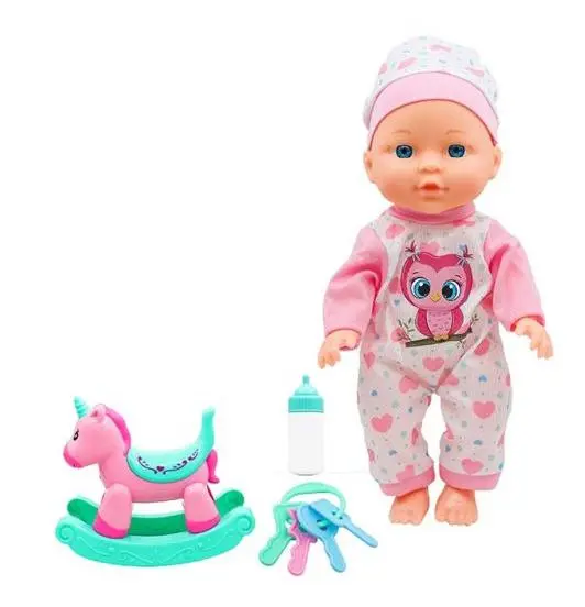 Set de joacă OCIE - Păpușă cu leagăn unicorn, 30 cm