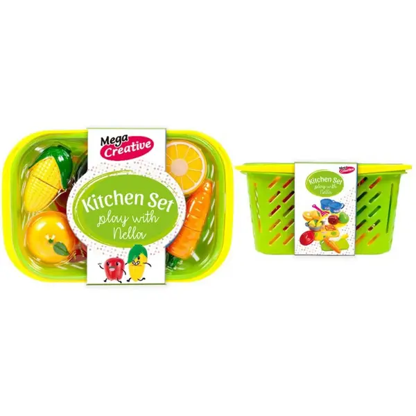 Set de joaca pentru copii cos cu alimente si ustensile ,3 ani