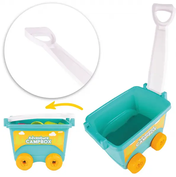 Set de joaca pentru copii Malplay, carucior cu accesorii pentru nisip si gradina
