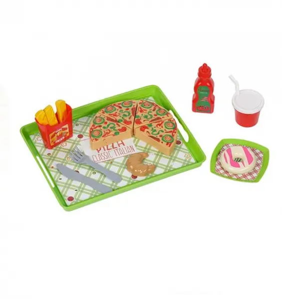 Set de joaca servire pizza cu tava si alimente