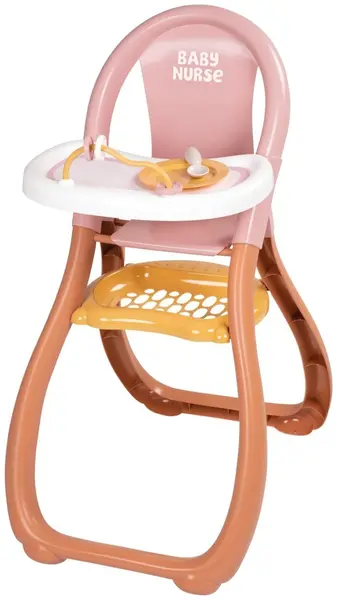 Set de joacă Smoby Baby Nurse - Scaun înalt, cu 2 accesorii