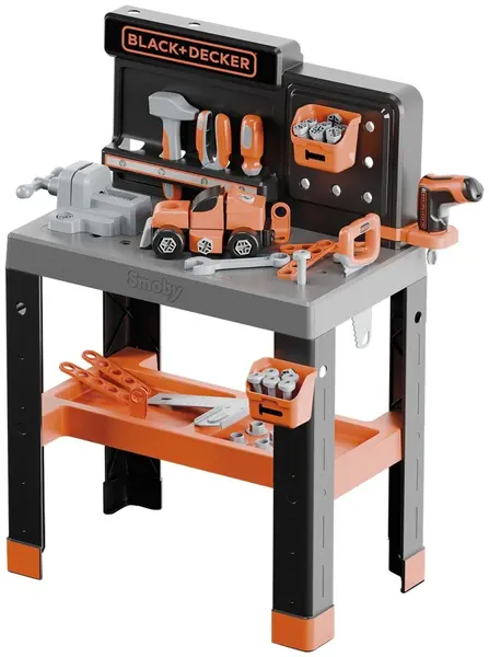 Set de joacă Smoby Black & Decker Bricolo - Banc de lucru profesional, 79 de piese