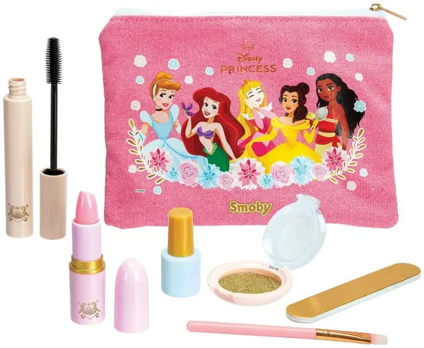Set de joacă Smoby Disney Princess - Machiaj într-o trusă de cosmetice, 7 piese