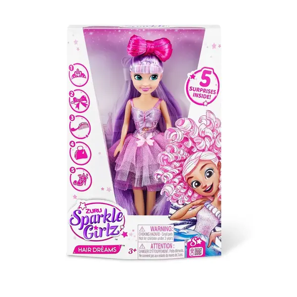 Set de joaca Sparkle Girlz, Papusa Hair Dreams, Mov