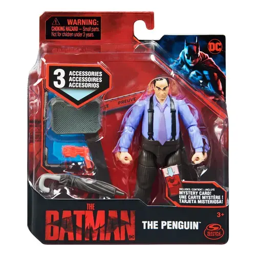 Set de joaca The Batman - Figurina The Penguin cu 3 accesorii, 10 cm