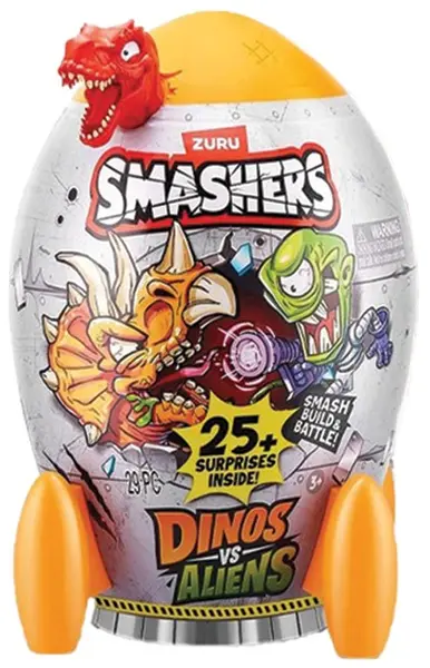 Set de joacă Zuru Smashers - Dinos vs Aliens:Mini ou de dinozaur, dinozaur roșu