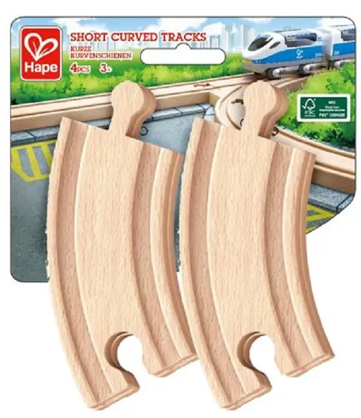 Set de joc HaPe International - Cale ferată, linii curbe, 4 piese