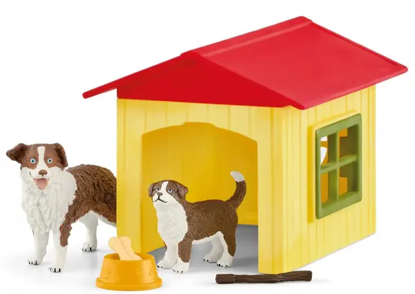 Set de joc Schleich Farm World - Casuta galbena pentru caini