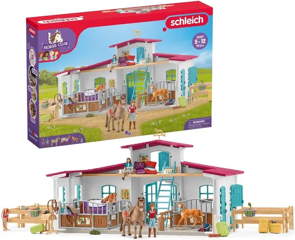 Set de joc Schleich Horse Club - Centrul de echitatie Lakeside, 115 piese