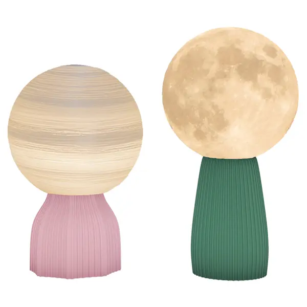 Set de lămpi de birou HOMCOM în stil planetar, tricolor, USB, material plastic, Alb | Aosom Romania