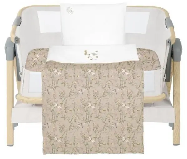 Set de lenjerie pentru bebeluși KikkaBoo Secret Garden - Pentru pătuț mini, 5 piese, Beige