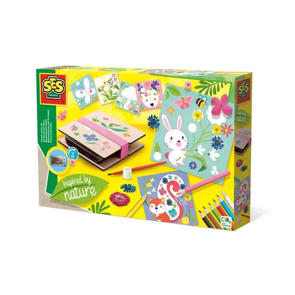 Set de lucru manual cu presa de flori pentru copii si accesorii incluse