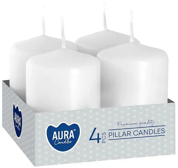 Set de lumânări Bispol Aura - Alb, 4 buc, 55 g