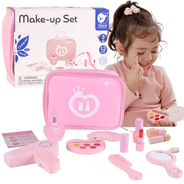 Set de machiaj lemn Classic World, 9 piese KID054402, la doar 79,00 lei