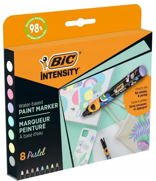 Set de markere acrilice BIC Intensity - 8 culori pastel