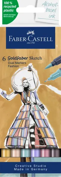 Set de markere Faber-Castell Goldfaber Sketch - Fashion, 6 culori
