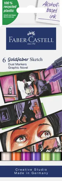 Set de markere Faber-Castell Goldfaber Sketch - Graphic, 6 culori