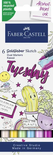 Set de markere Faber-Castell Goldfaber Sketch - Kawaii, 6 culori