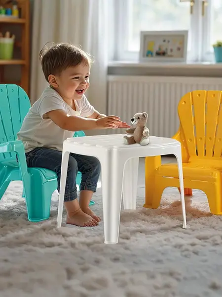 Set de masa cu scaune pentru copii Dolu Pastel