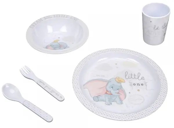Set de masă din melamină Widdop Disney - Dumbo, 5 piese