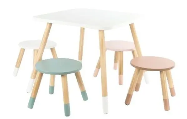 Set de masă pentru copii cu patru scaune Sonne - Petit Nest