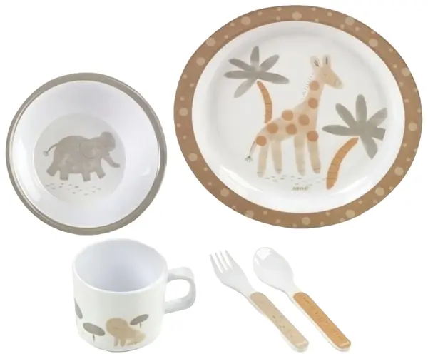Set de masă pentru copii, format din 5 piese Jane - Wild animals