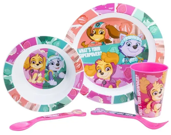 Set de masă Stor - Micro, Paw Patrol Girl Superpowers, 5 piese