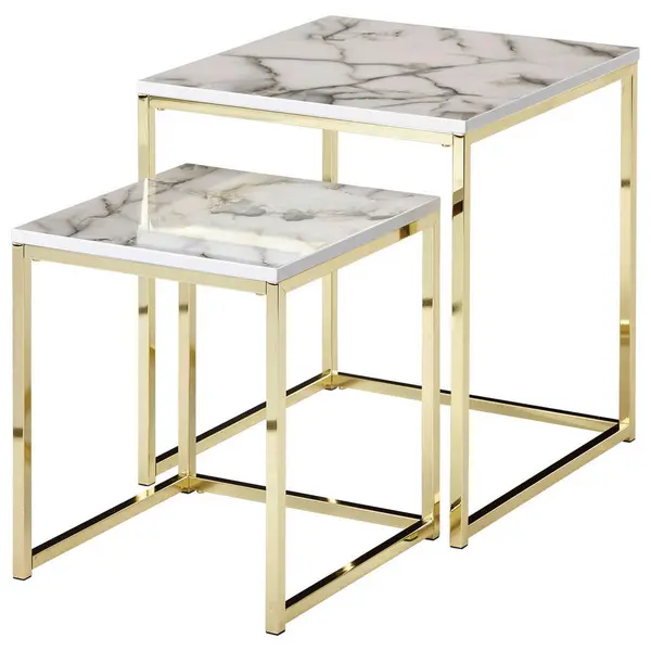 Set De Măsuțe Suprapuse din material pe bază de lemn, 45/45/50 cm