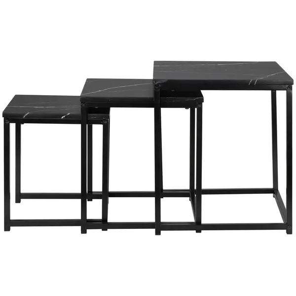 Set De Măsuțe Suprapuse din metal, material pe bază de lemn,