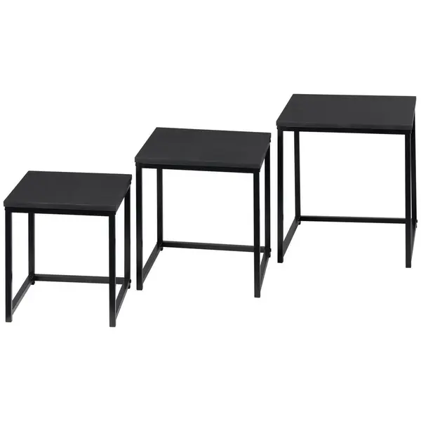 Set De Măsuțe Suprapuse din metal, material pe bază de lemn,