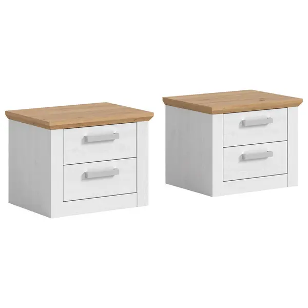 Set De Noptiere, 56/43/39 cm, culoare lemn larice, stejar Artisan