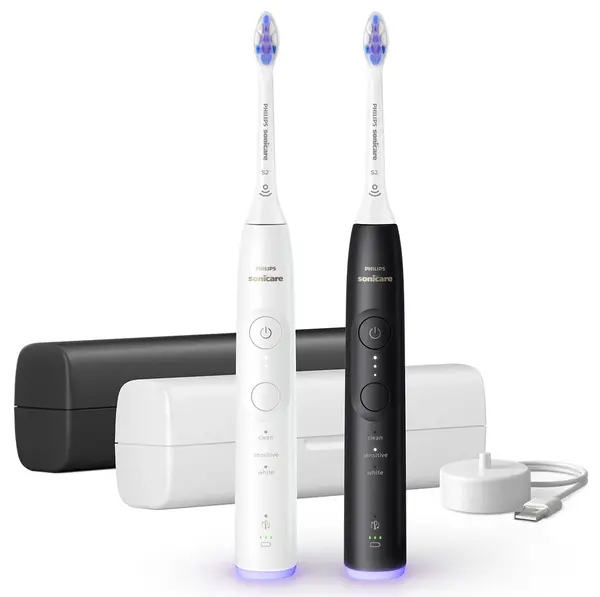 Set de periuțe de dinți electrice Philips - Sonicare 6500, negru/alb