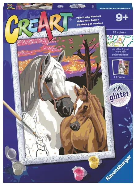 Set de pictură după numere Ravensburger CreArt - Cai la apus