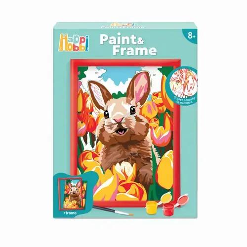 Set de pictura pe numere Happi Hobbi, Iepuras vesel