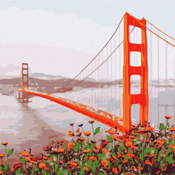 Set de pictură pe numere Ideyka - San Francisco, 50 х 50 cm