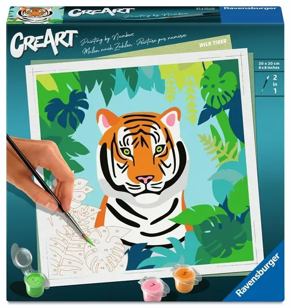 Set de pictură pe numere Ravensburger CreArt - Tigru în junglă