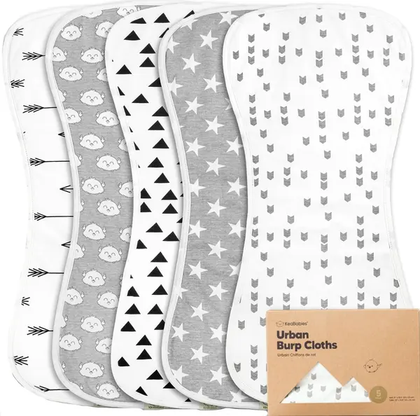 Set de prosoape pentru râgâială KeaBabies - Bumbac organic, 5 bucăți