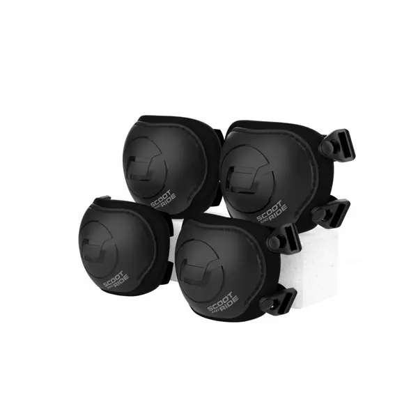 Set de protectie Scoot and Ride, genunchiere si cotiere, marime XXS, Black Ash
