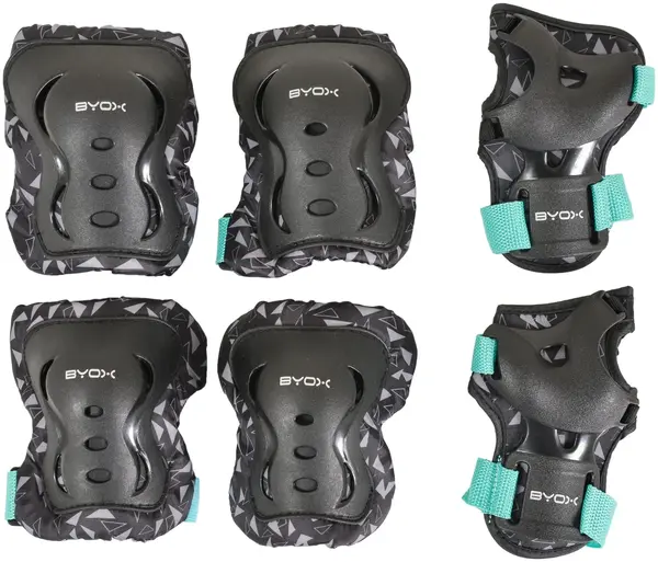 Set de protectii pentru copii Byox - Dazzle, Class A, pana la 25 kg, turcoaz