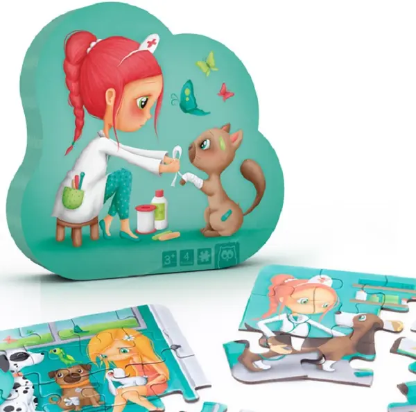 Set de puzzle-uri pentru copii Eurekakids - Cabinet veterinar