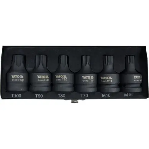 Set de sase biti Yato de impact Torx si Spline 3/4