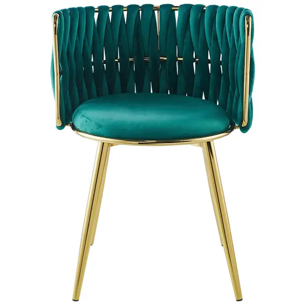 Set De Scaune Cu Brațe din metal, plastic, verde, auriu