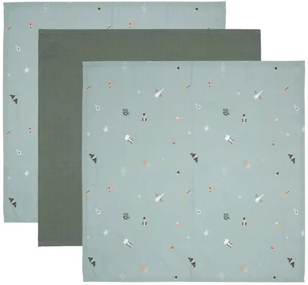 Set de scutece din muselină Bebe-Jou - Ocean Vibes, 70 x 70 cm, 3 buc