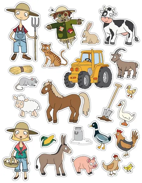 Set de stickere Apli - Ferma, 100 de bucăți