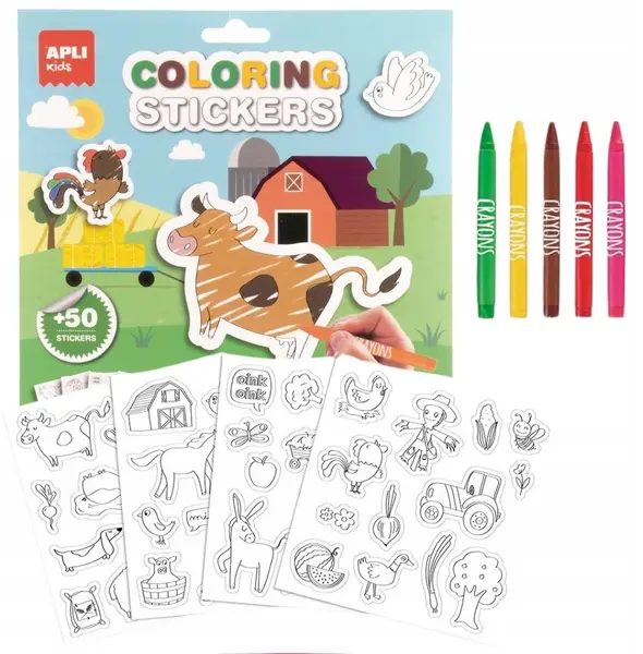 Set de stickere creative Apli Kids - Ferma, 55 de piese
