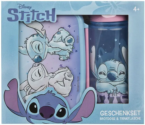 Set de sticlă și cutie de alimente Undercover Scooli - Stitch