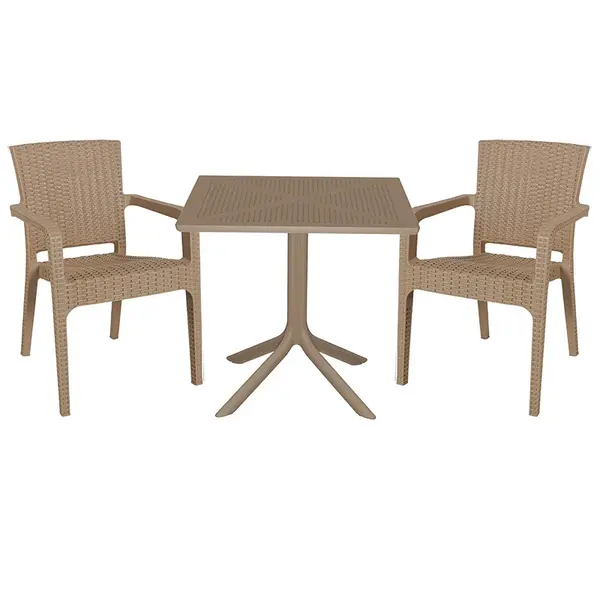 Set de sufragerie Groovy-Halcyon set 3 piese, Crem, 80x80x74 cm