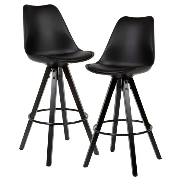 Set De Taburete De Bar, negru