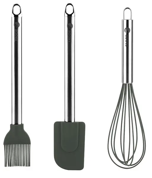 Set de tacâmuri din silicon Fagor - Melier, 3 piese, negru
